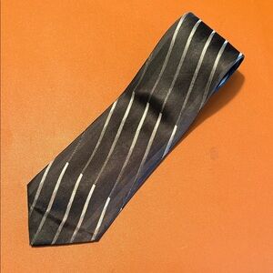 Murano Black and Silver Striped Tie